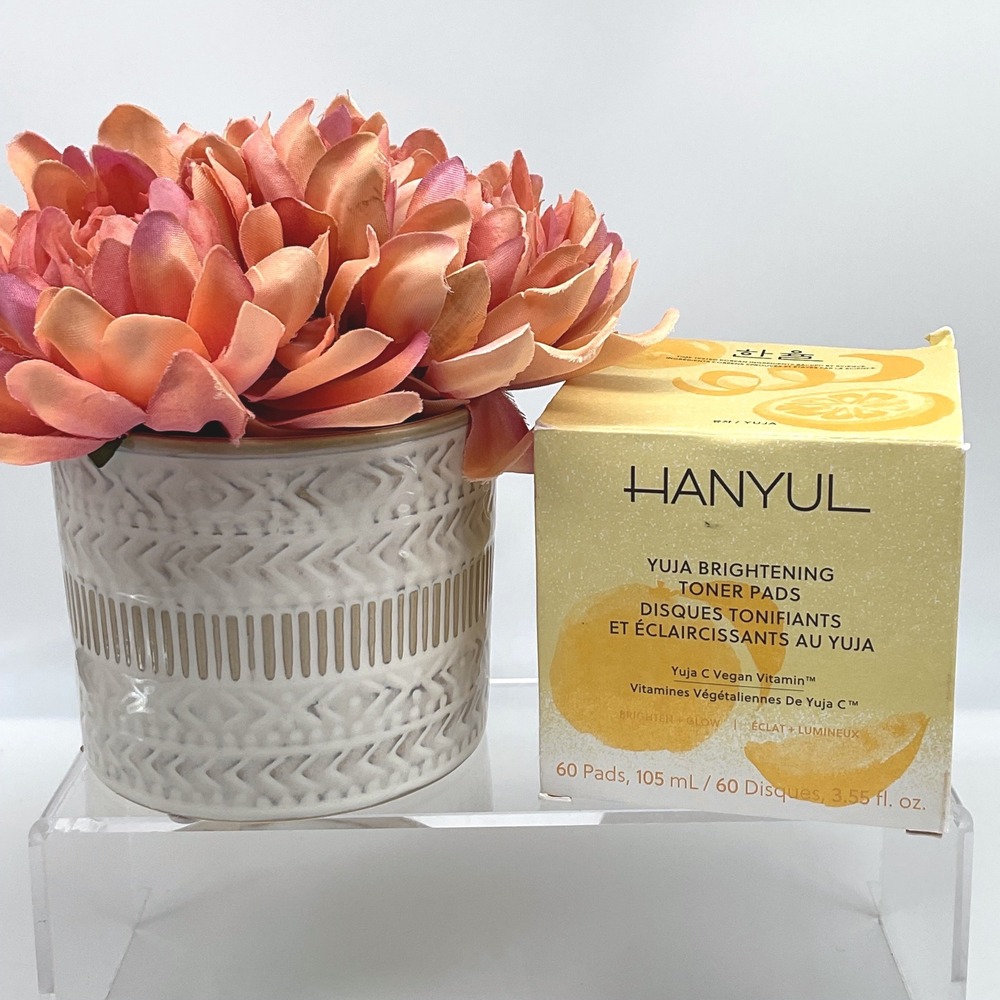 Hanyul Yuja Brightening Toner Pads 60 Count Vegan Vitamin C B NEW